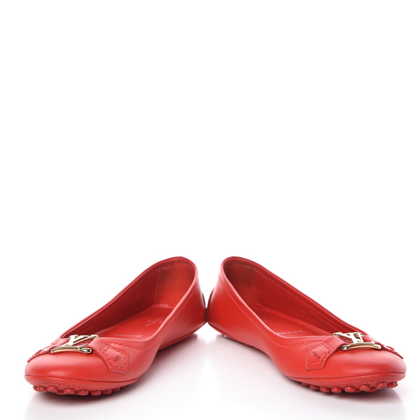 Calfskin Oxford Ballerina Flats 37 Red