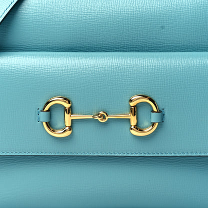 Gucci Azalea Calfskin Small Horsebit 1955 Shoulder Bag Dusty Azure 9 of 11