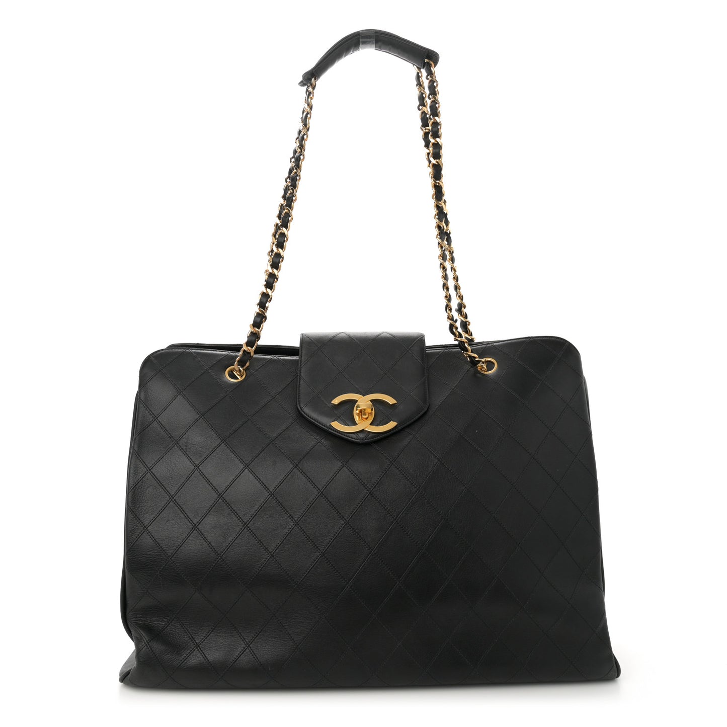 Calfskin Stitched XL Weekender Black