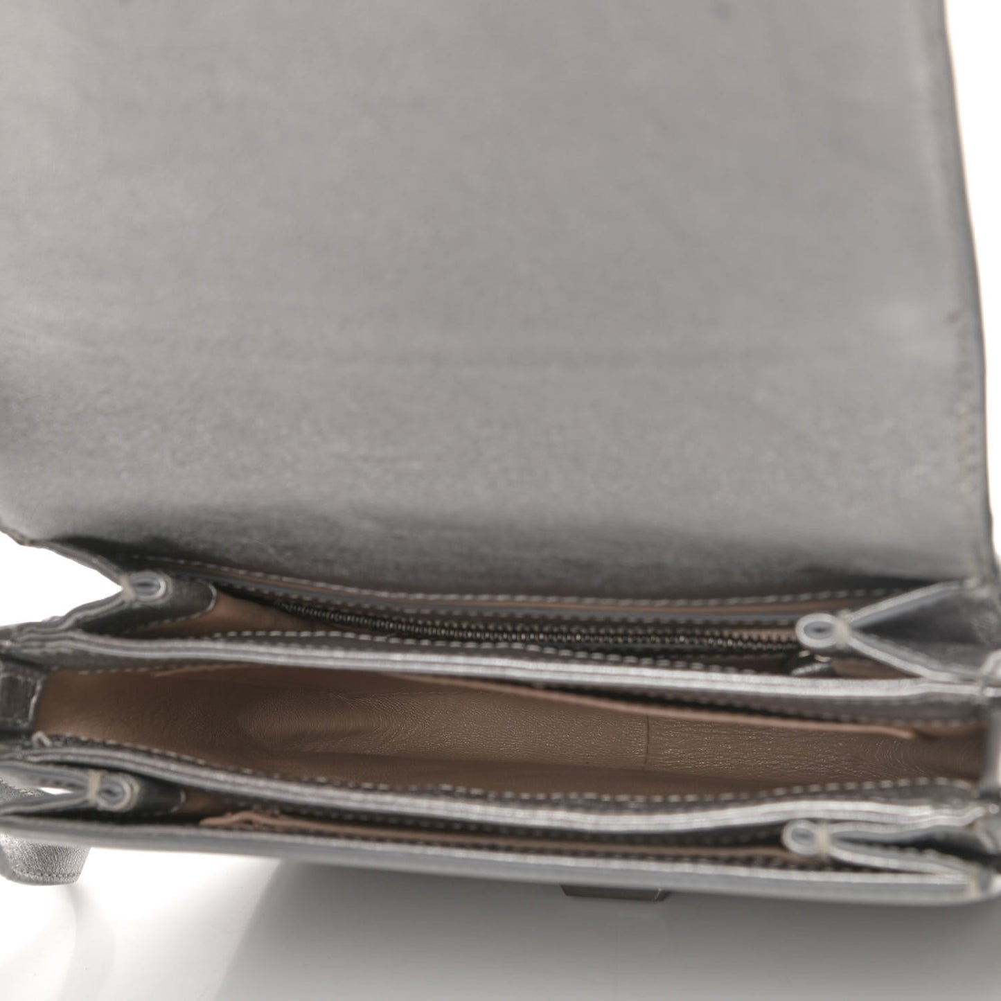 Metallic Calfskin Crossbody Bag Silver