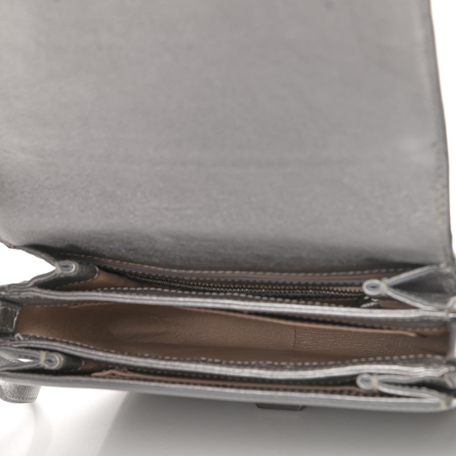 MCM Metallic Calfskin Crossbody Bag Silver 3 of 6