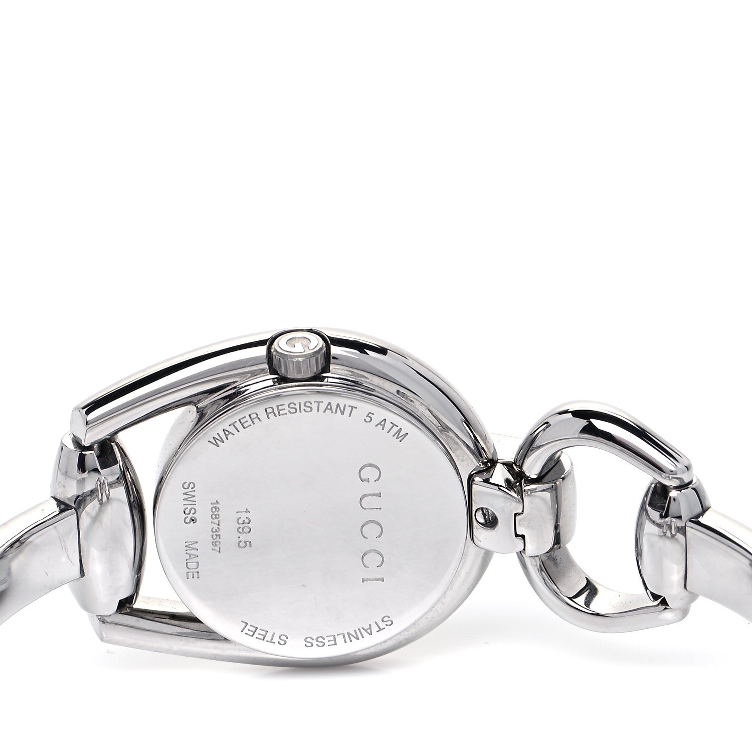 Gucci Stainless Steel Diamond Pave Mother of Pearl 28mm Horsebit Quartz Watch 4 of 5