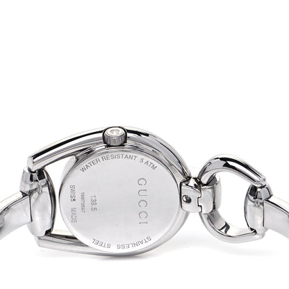 Gucci Stainless Steel Diamond Pave Mother of Pearl 28mm Horsebit Quartz Watch 4 of 5