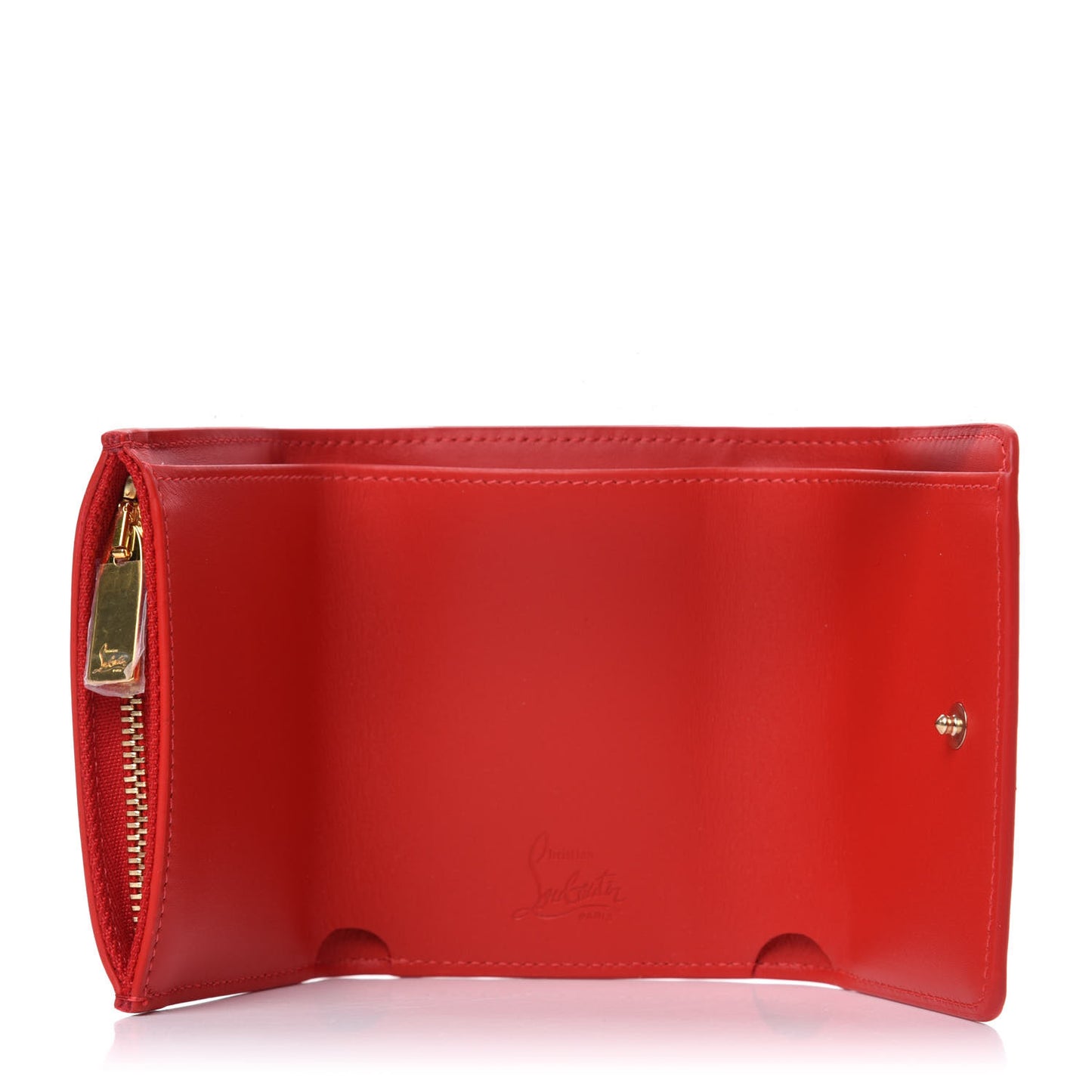 Calfskin Script Mini Loubigaga Wallet Red