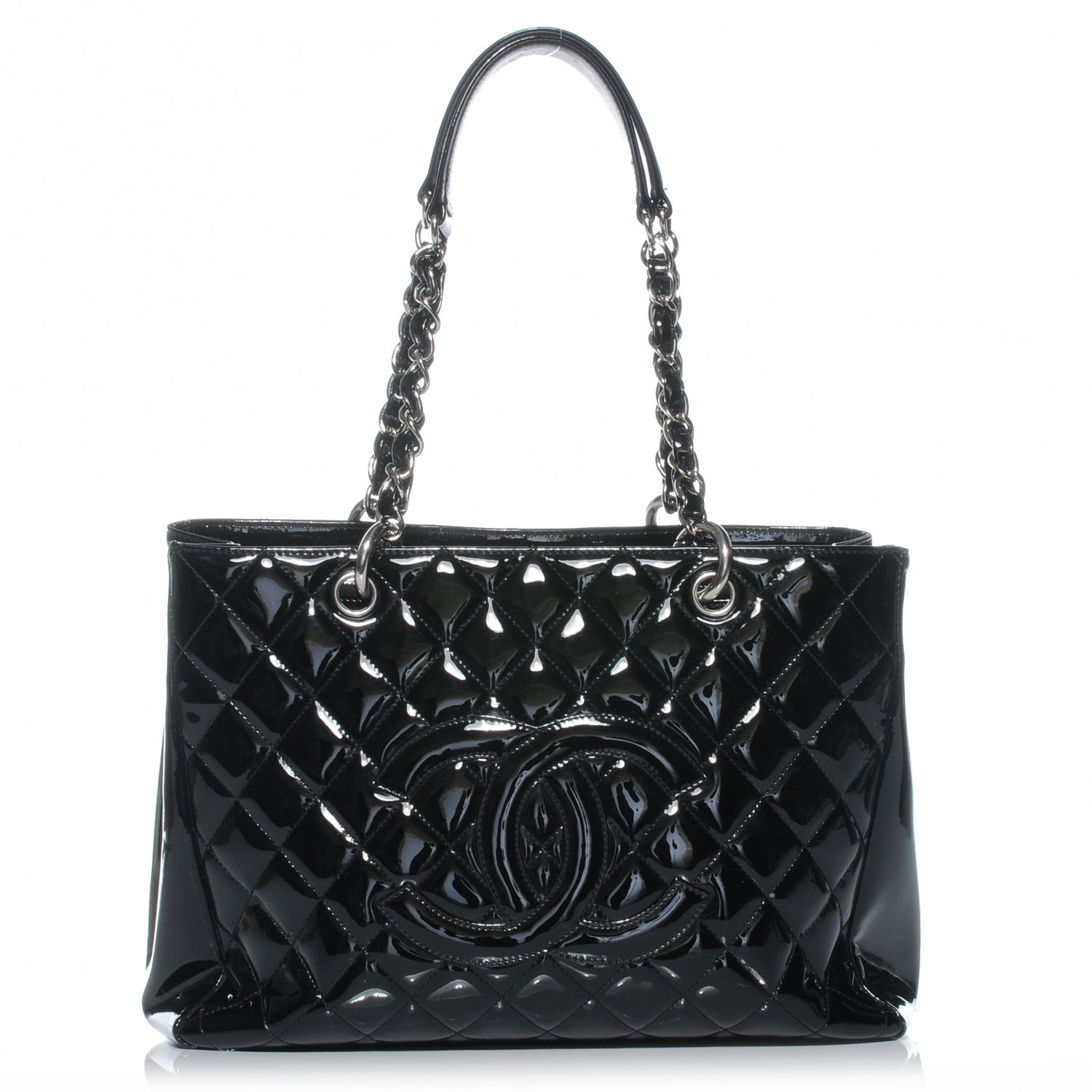 Chanel Patent Grand Shopping Tote GST Black 1 of 7