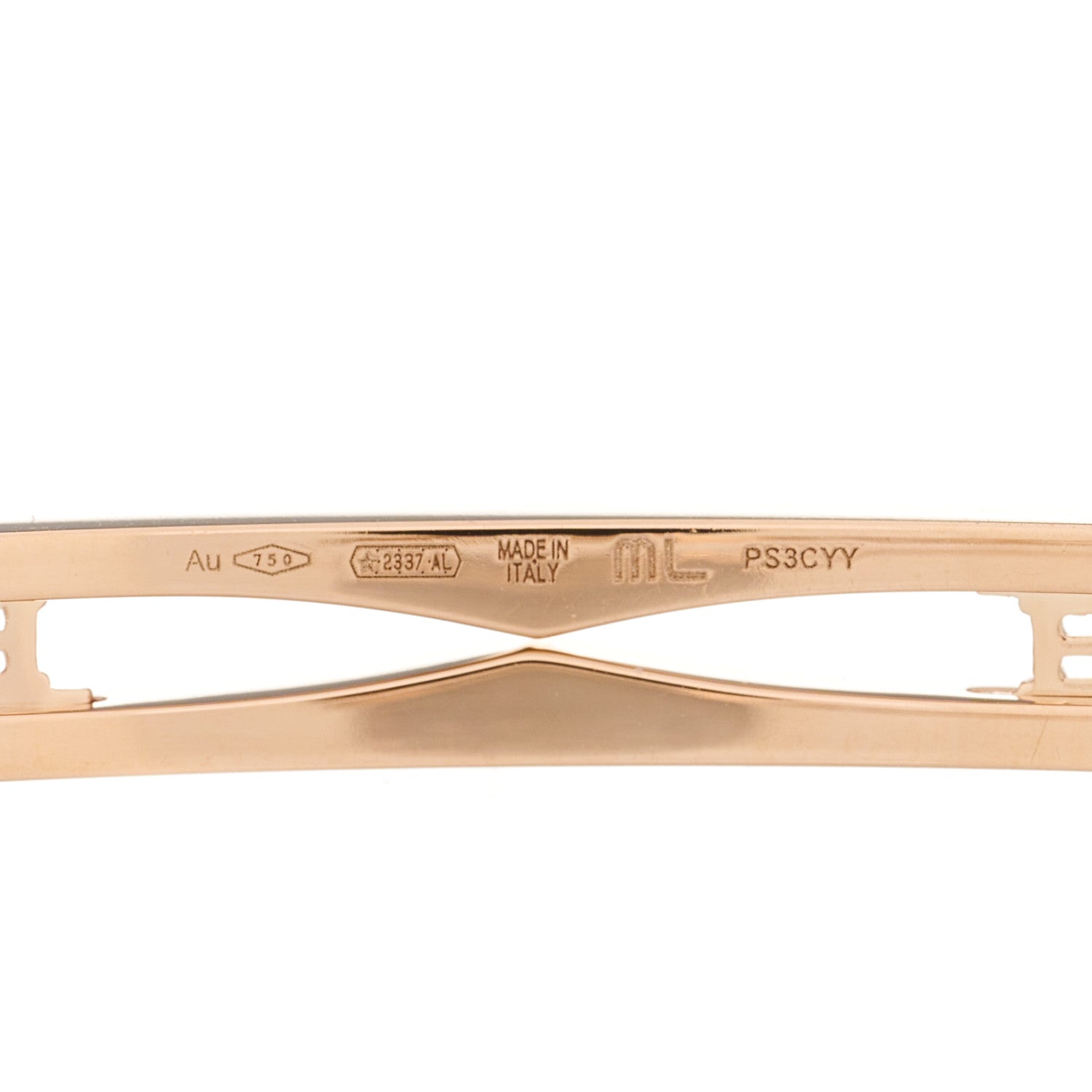 Bulgari 18K Rose Gold Narrow B.Zero1 Bvlgari Logo Bangle Bracelet 3 of 3