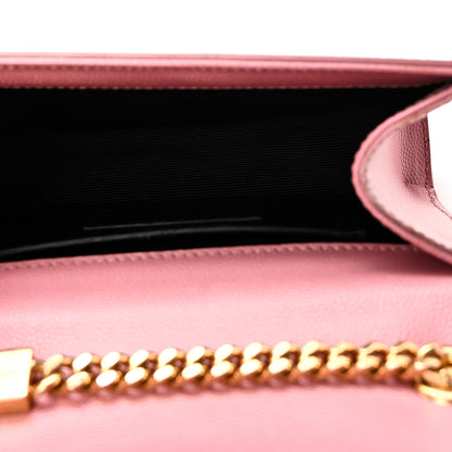 Saint Laurent Grain De Poudre Small Monogram Kate Satchel Old Rose 5 of 9