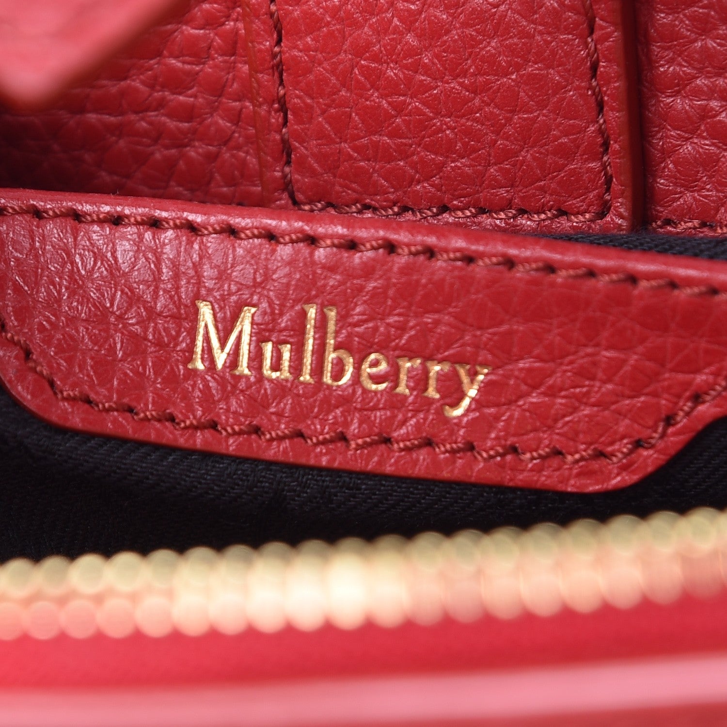 Mulberry Classic Grain Calfskin Small Bayswater Double Zip Tote Scarlet 6 of 9