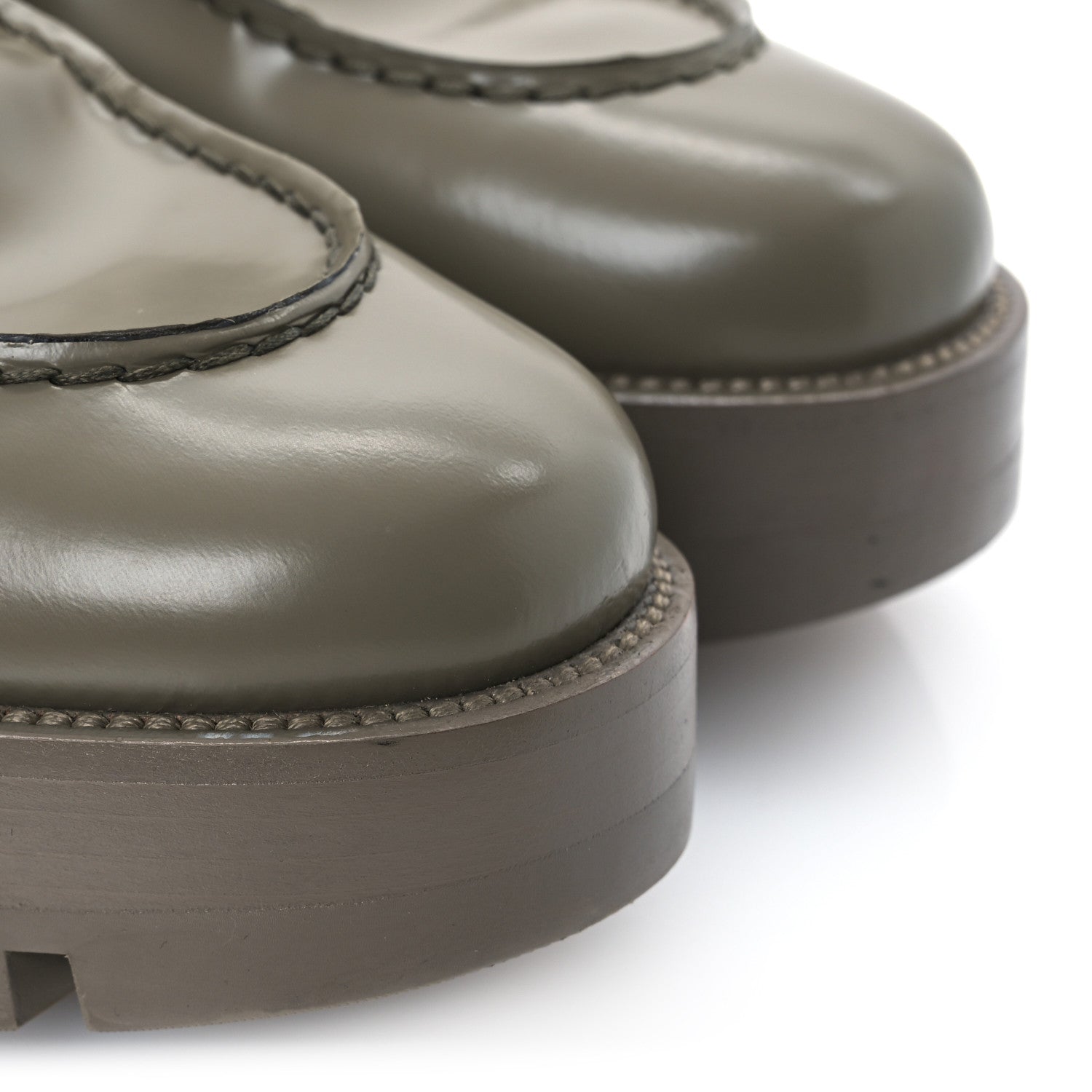 Chanel Calfskin Metal CC Loafers 40 Khaki 13 of 15