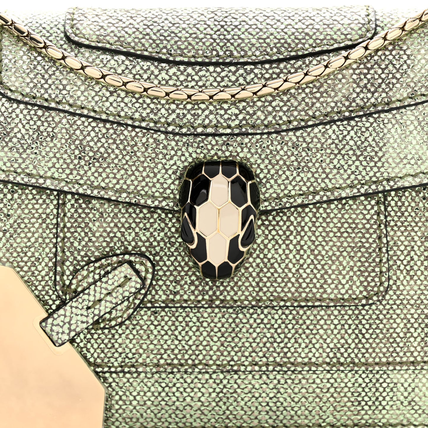 Metallic Karung Serpenti Forever Crossbody Mint