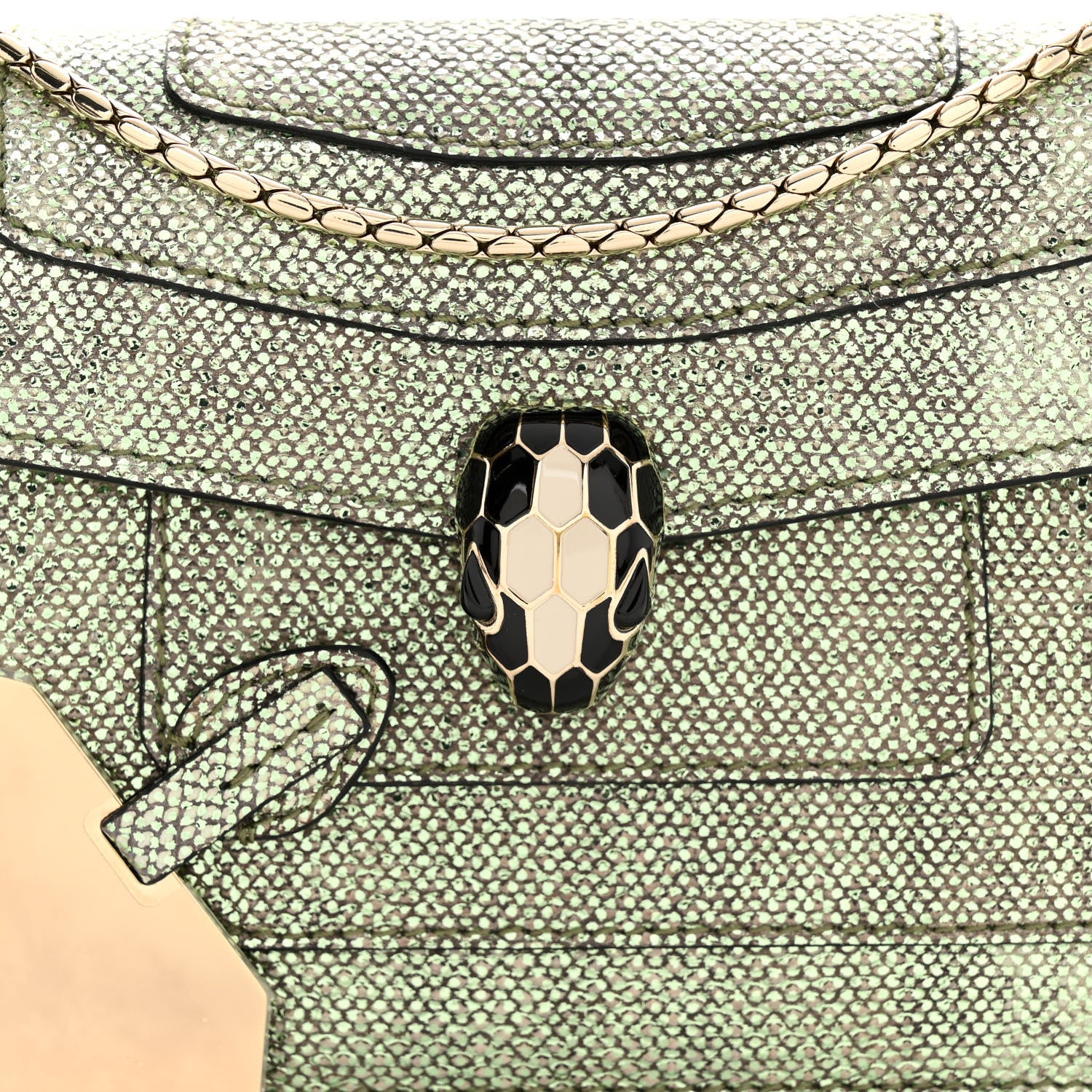 Bulgari Metallic Karung Serpenti Forever Crossbody Mint 7 of 9