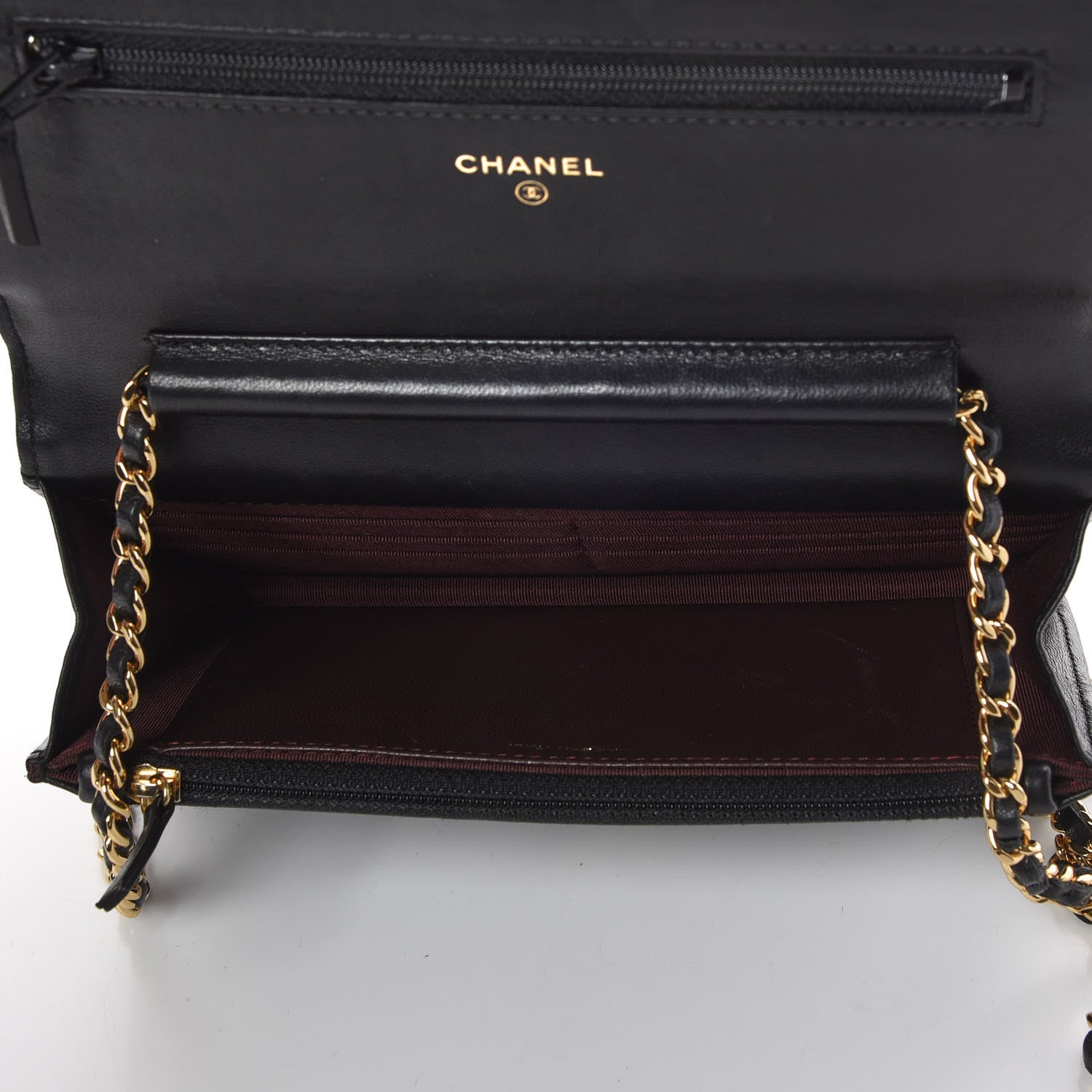 Chanel Lambskin Quilted Wallet On Chain WOC Black 5 of 10