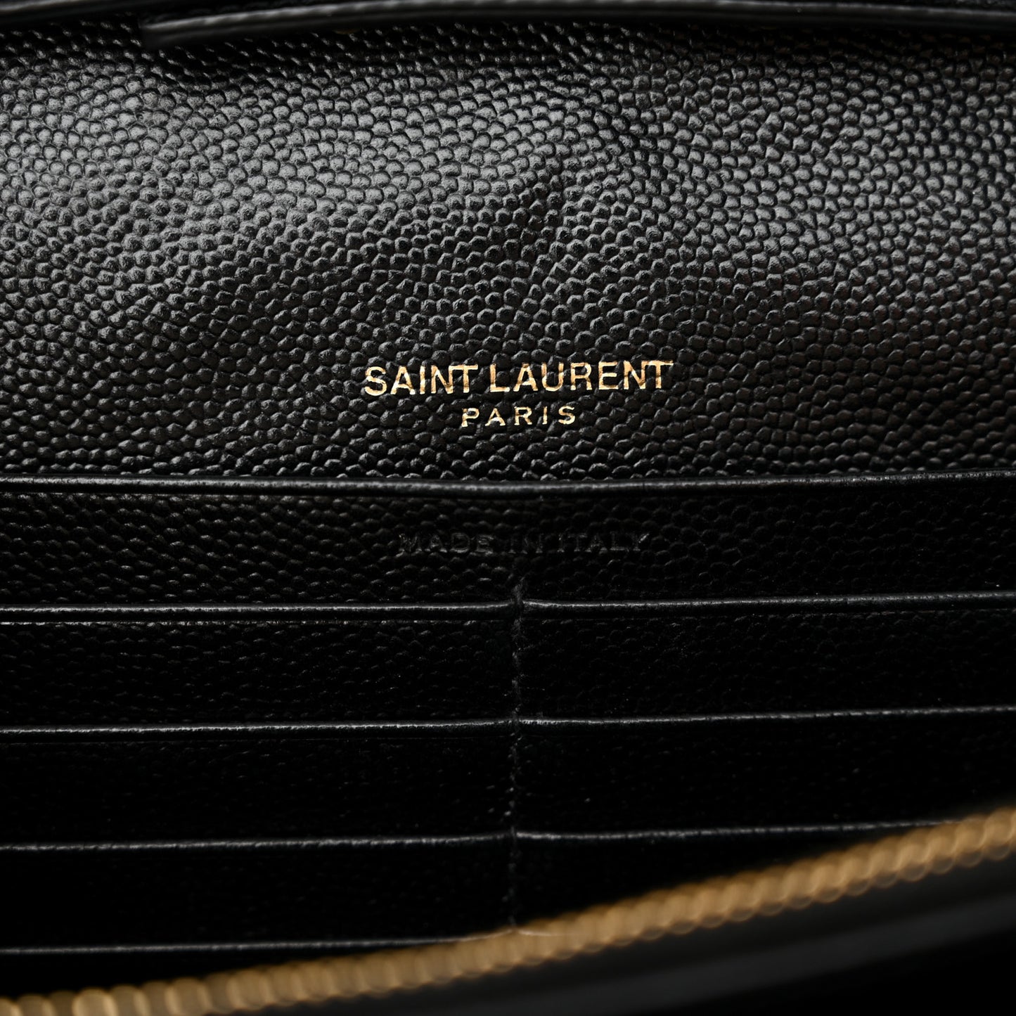 Grain De Poudre Matelasse Chevron Monogram Chain Wallet Black