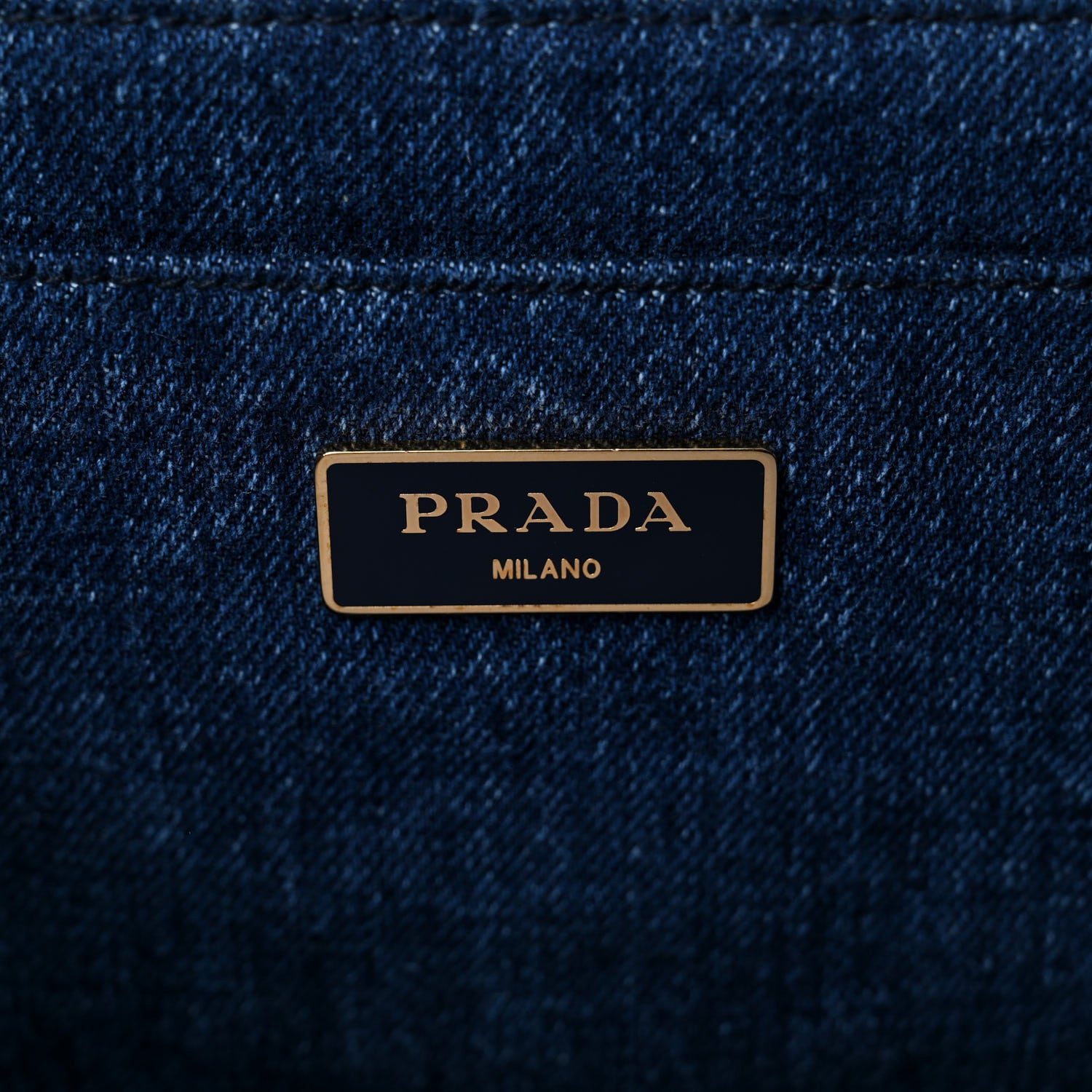 Prada Denim Logo Tote Bleu 5 of 10