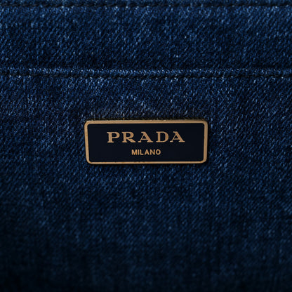 Prada Denim Logo Tote Bleu 5 of 10