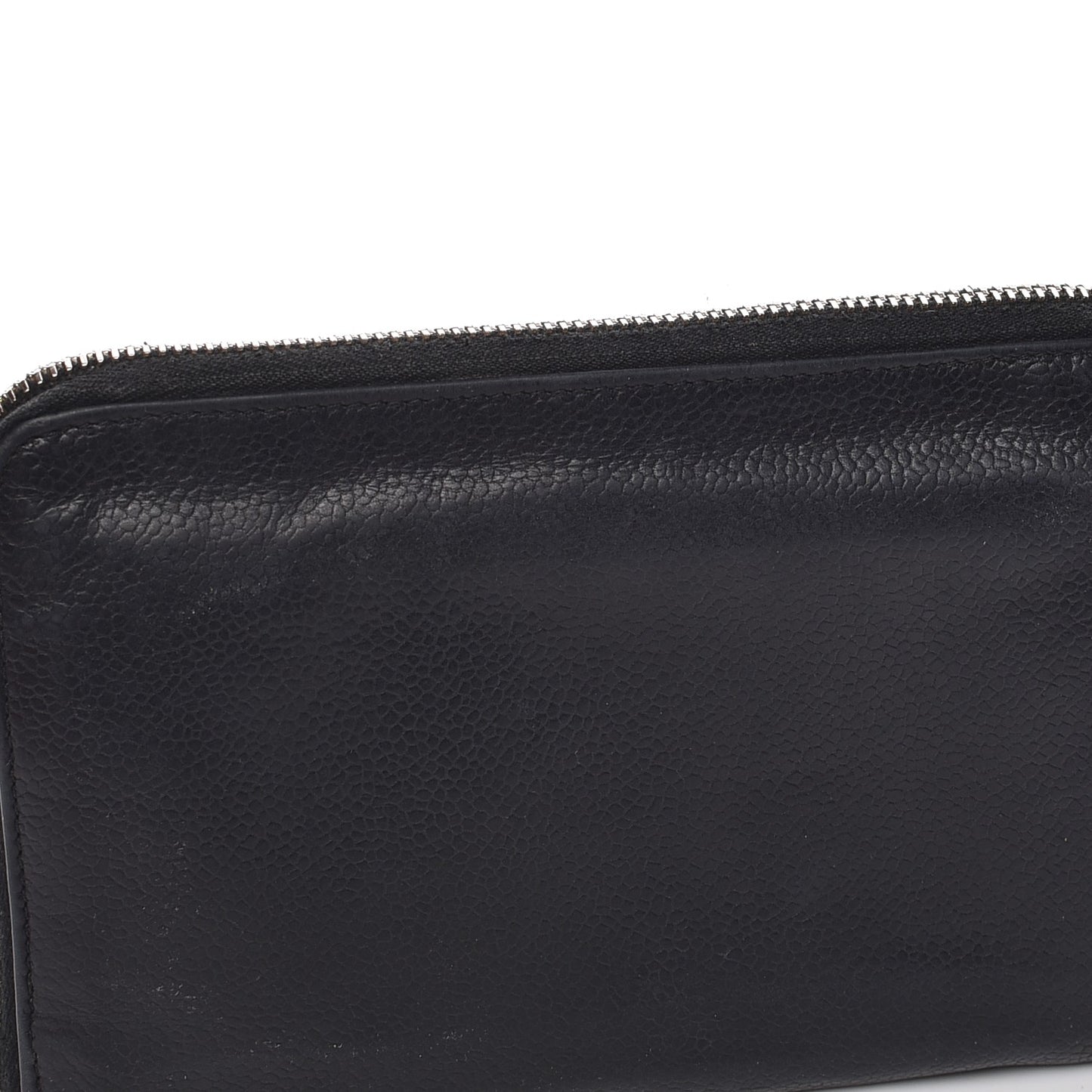 Caviar CC Timeless Large Zip Around Wallet Black