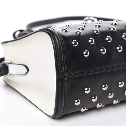 Alexander McQueen Calfskin Studded Mini Padlock Tote Black White 8 of 10