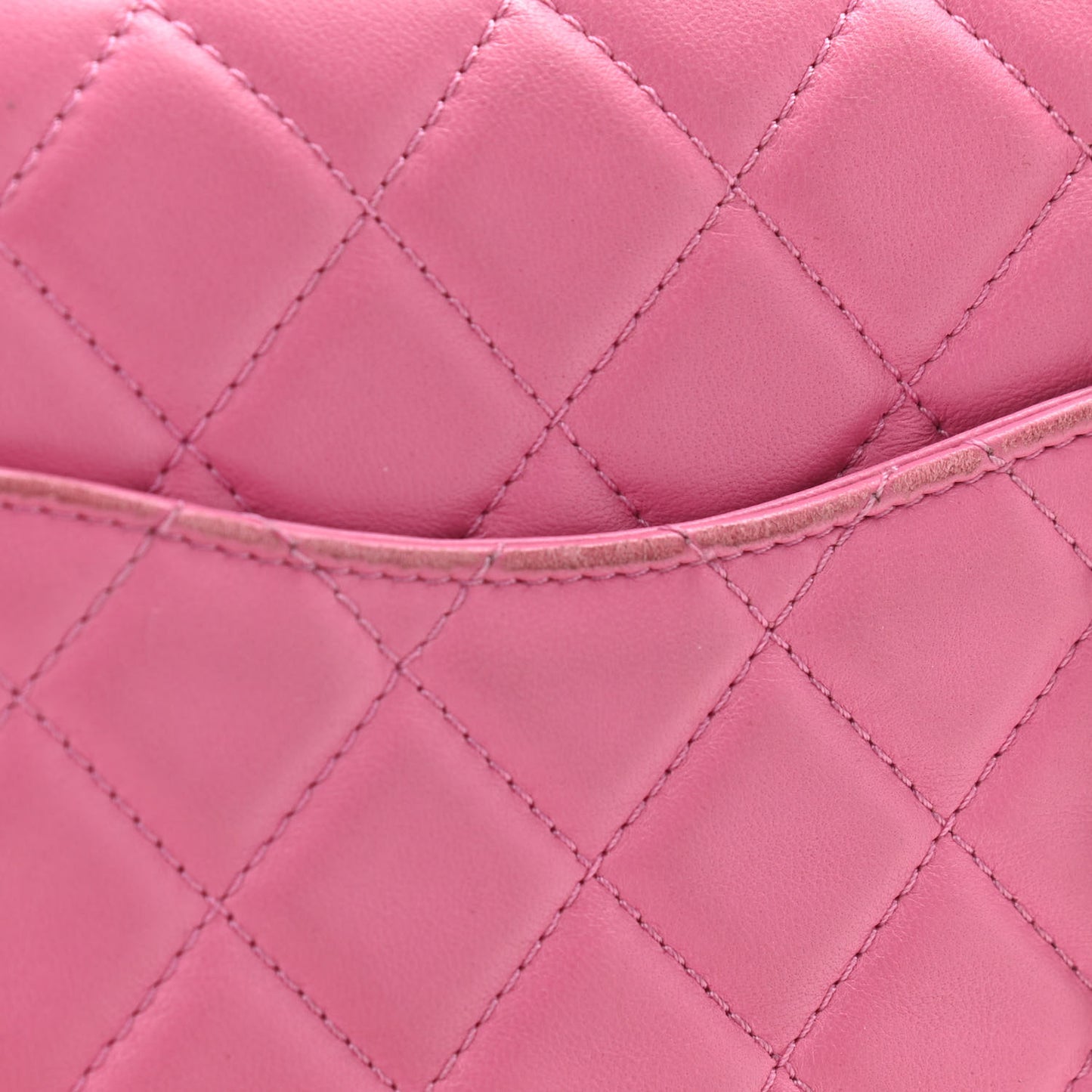 Lambskin Quilted Mini Pearl Crush Flap Pink