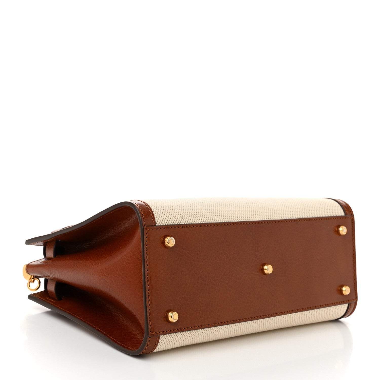 Dolce & Gabbana Calfskin Canvas Medium Sicily 62 Brown Beige 4 of 13