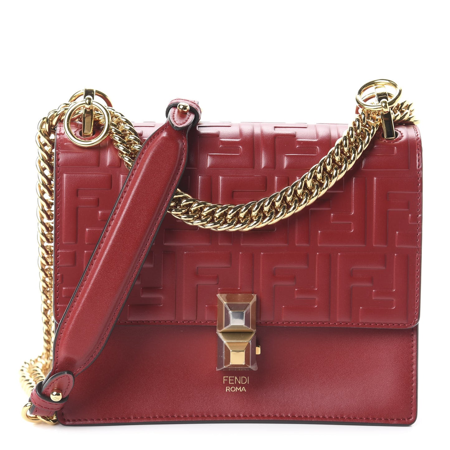 Vitello Liberty FF 1974 Embossed Small Kan I Shoulder Bag Fragola