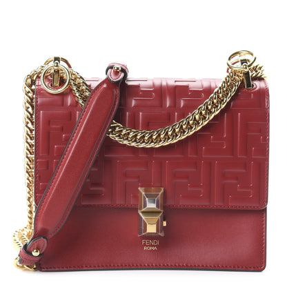 Fendi Vitello Liberty FF 1974 Embossed Small Kan I Shoulder Bag Fragola 1 of 8