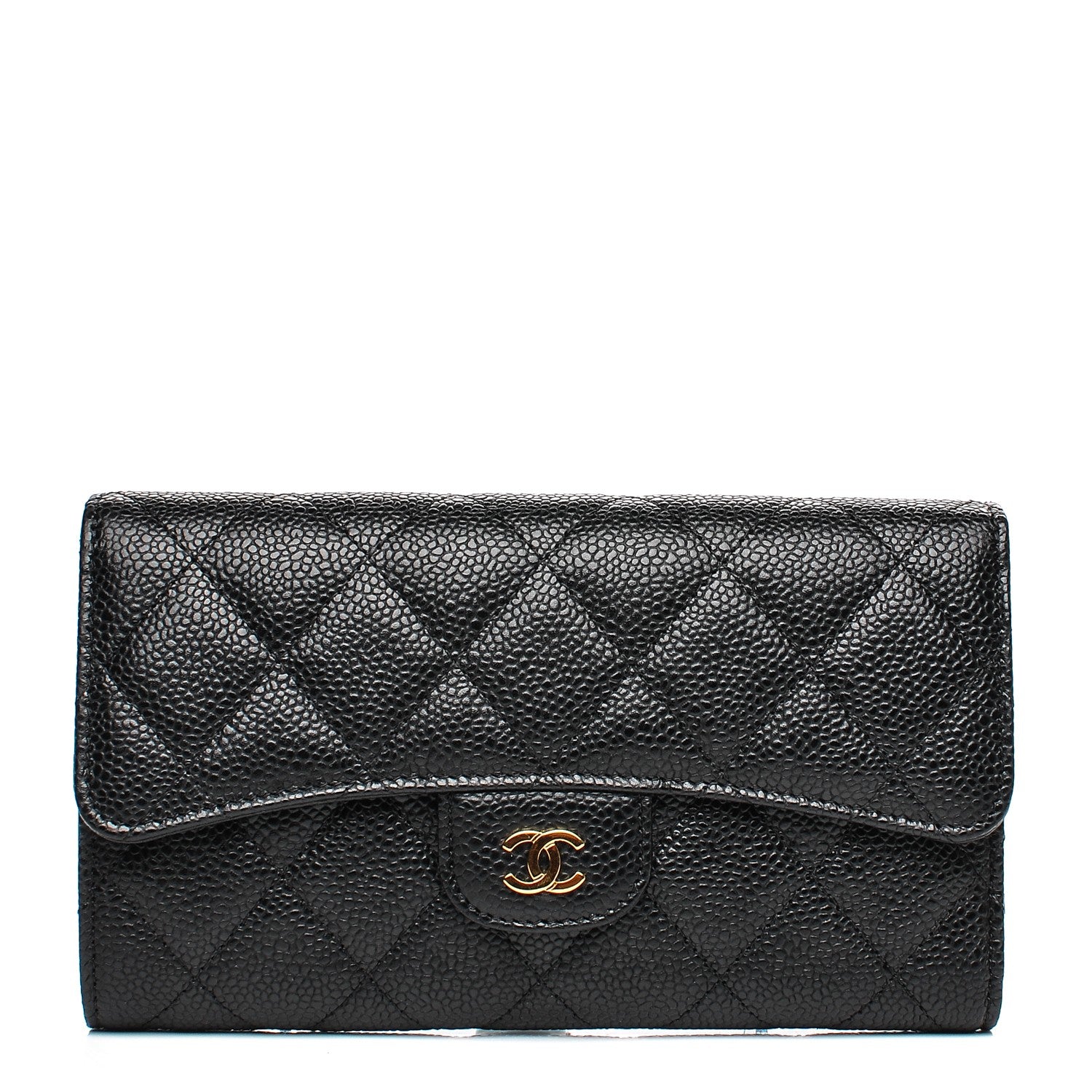 Chanel Caviar Quilted Long Flap Wallet Black 1 of 9