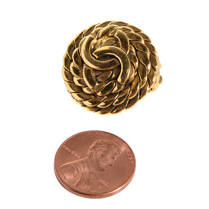 Chanel CC Clip On Earrings Gold 2 of 4