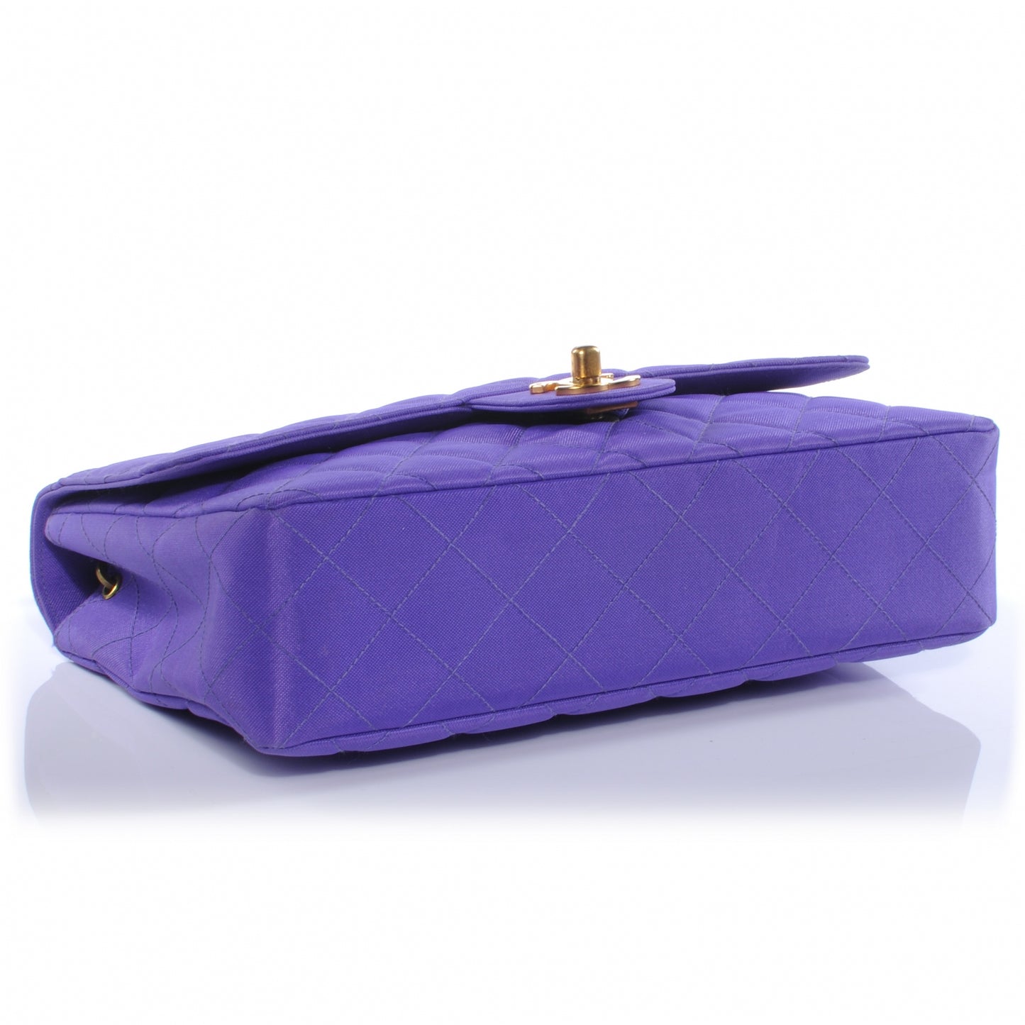 Nylon Quilted Medium Flap Purple