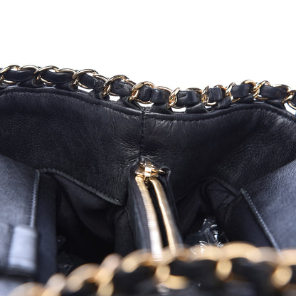 Chanel Calfskin Quilted Small Chain Me Tote Black 17 of 19