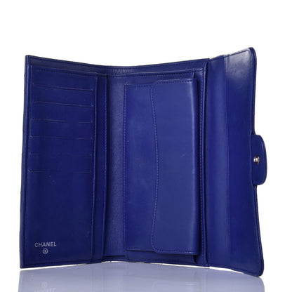 Chanel Lambskin Quilted Large Flap Wallet Navy 4 of 10