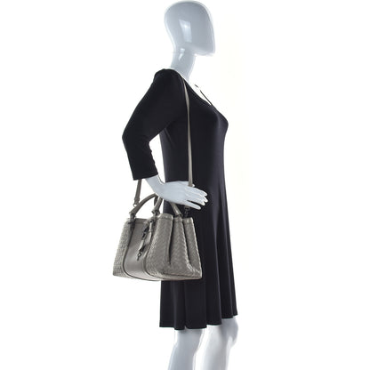 Bottega Veneta Nappa Intrecciato Snakeskin Small Flow Wave Tote Mink 2 of 18