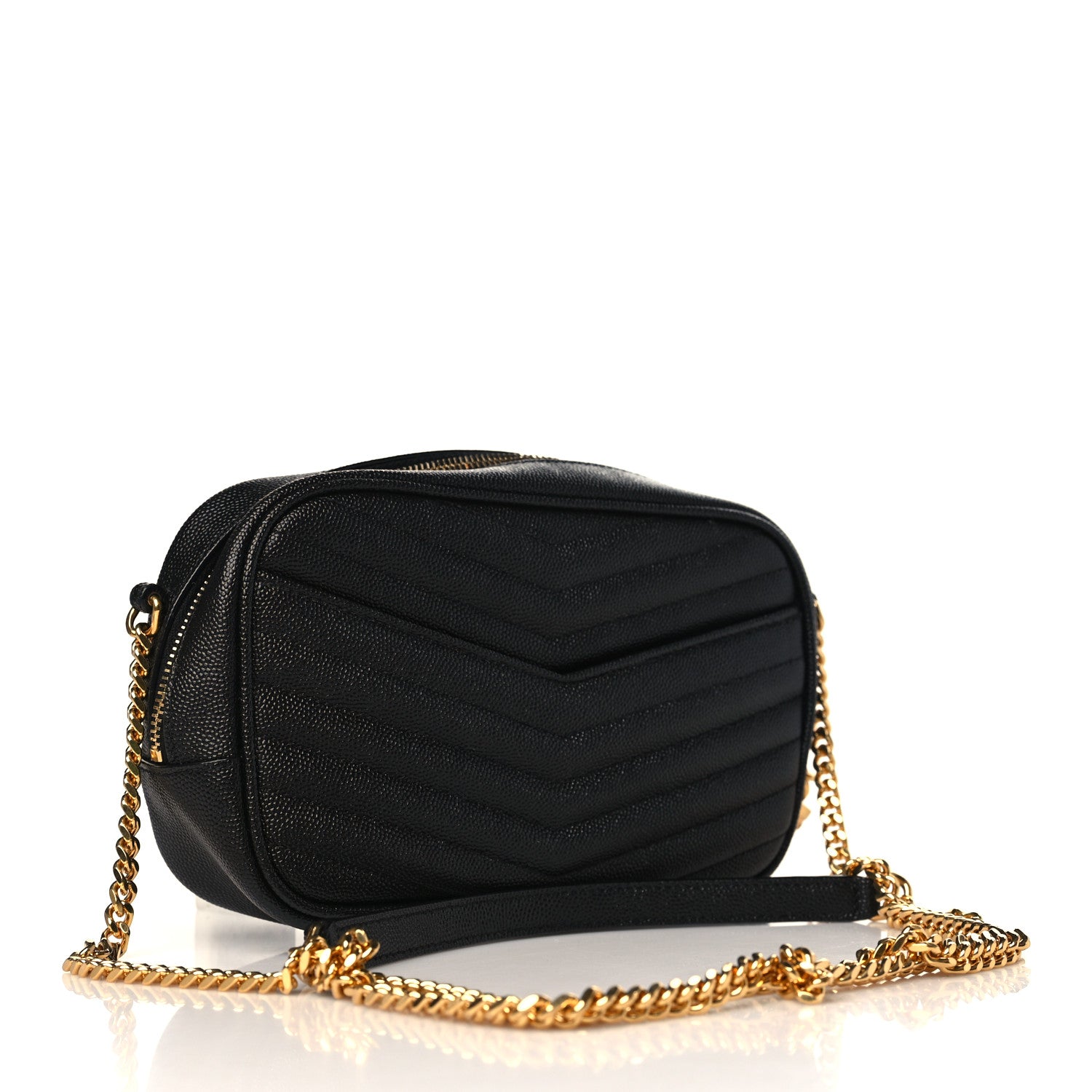Saint Laurent Grain De Poudre Matelasse Monogram Mini Lou Camera Bag Black 3 of 9