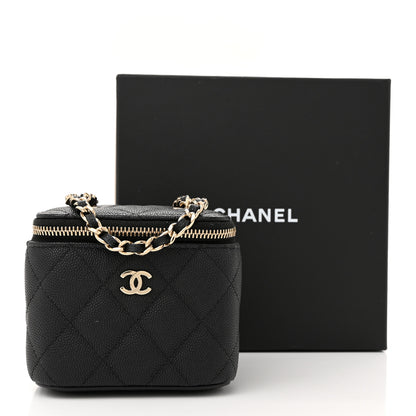 Chanel Caviar Quilted Mini Vanity Case With Chain Black 11 of 11
