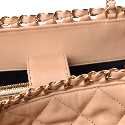 Chanel Lambskin Quilted Small Chain Me Tote Light Beige 10 of 16