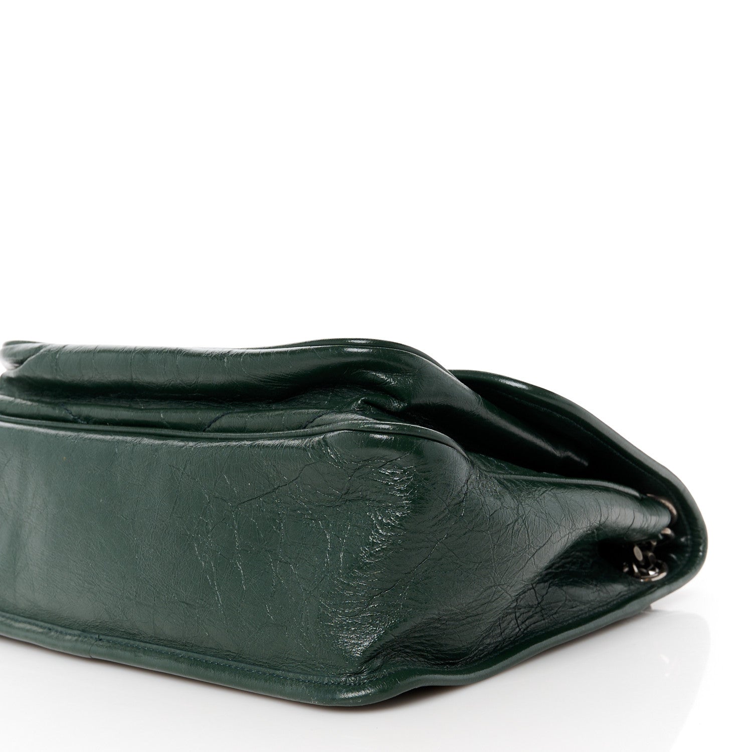 Saint Laurent Crinkled Calfskin Matelasse Monogram Medium Niki Chain Satchel Military Olive 11 of 12