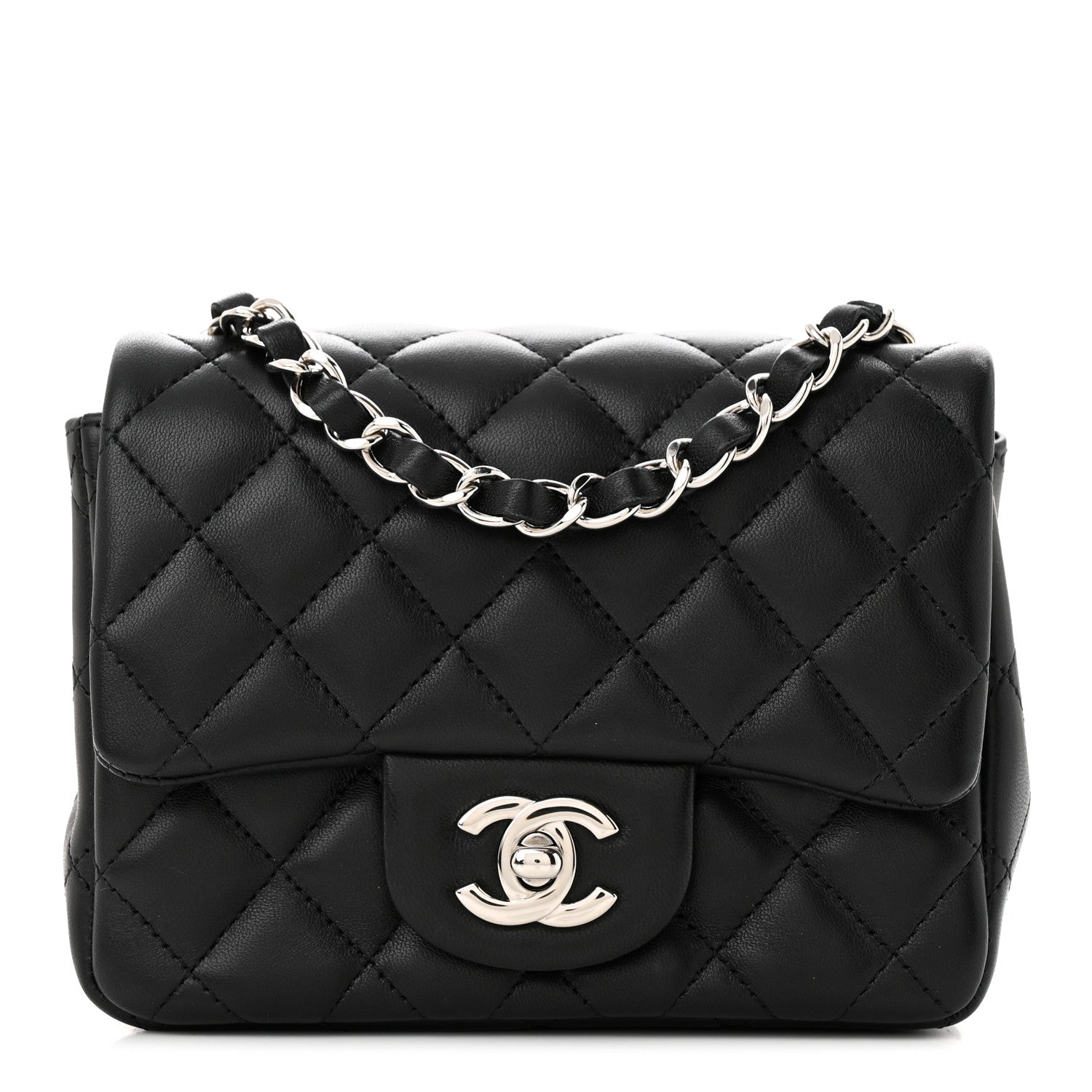 Chanel Lambskin Quilted Mini Square Flap Black 1 of 12
