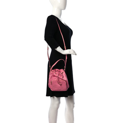 Prada Re-Nylon Saffiano Duet Bucket Crossbody Bag Begonia 2 of 14