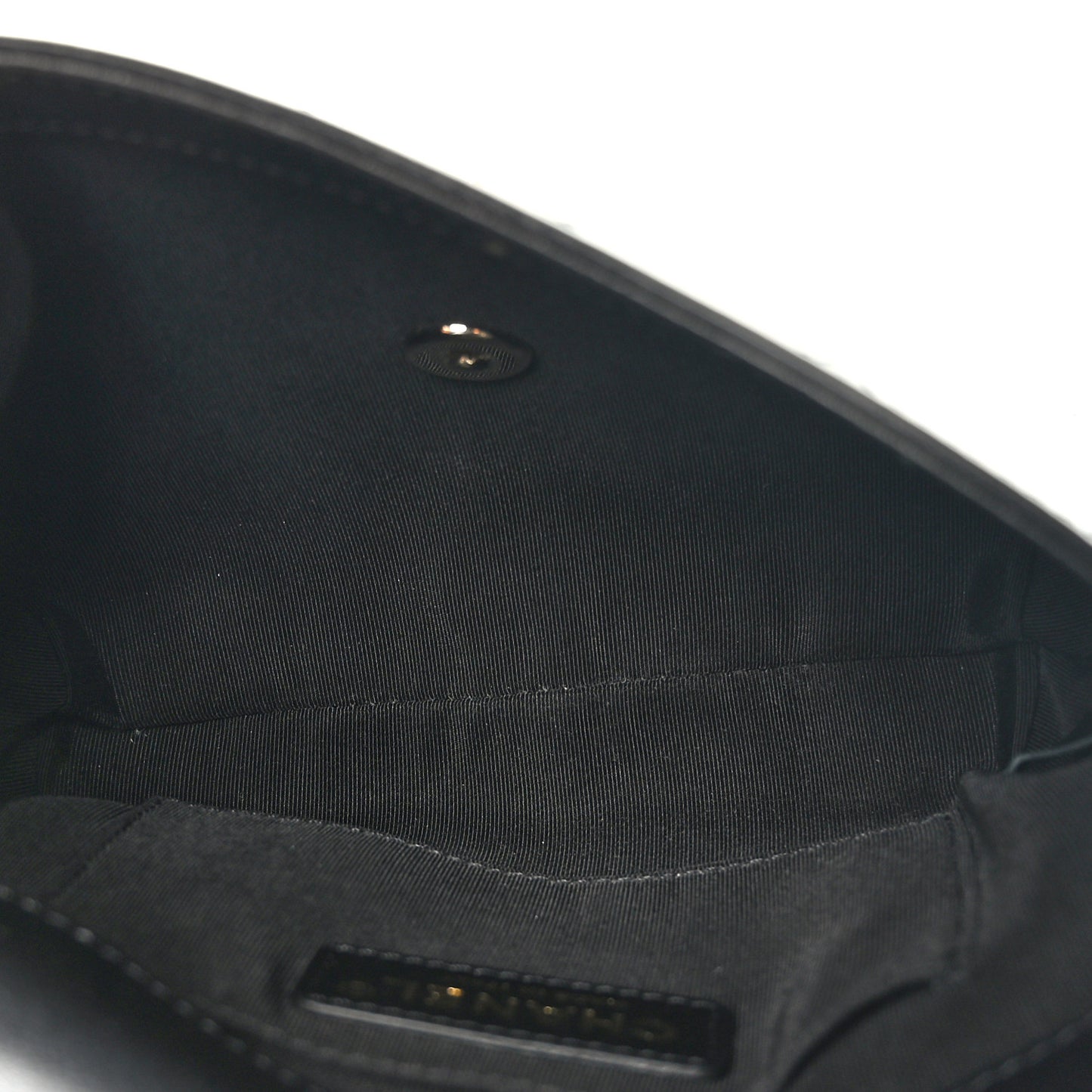 Calfskin Stitched Small Covered CC Flap Bag Black