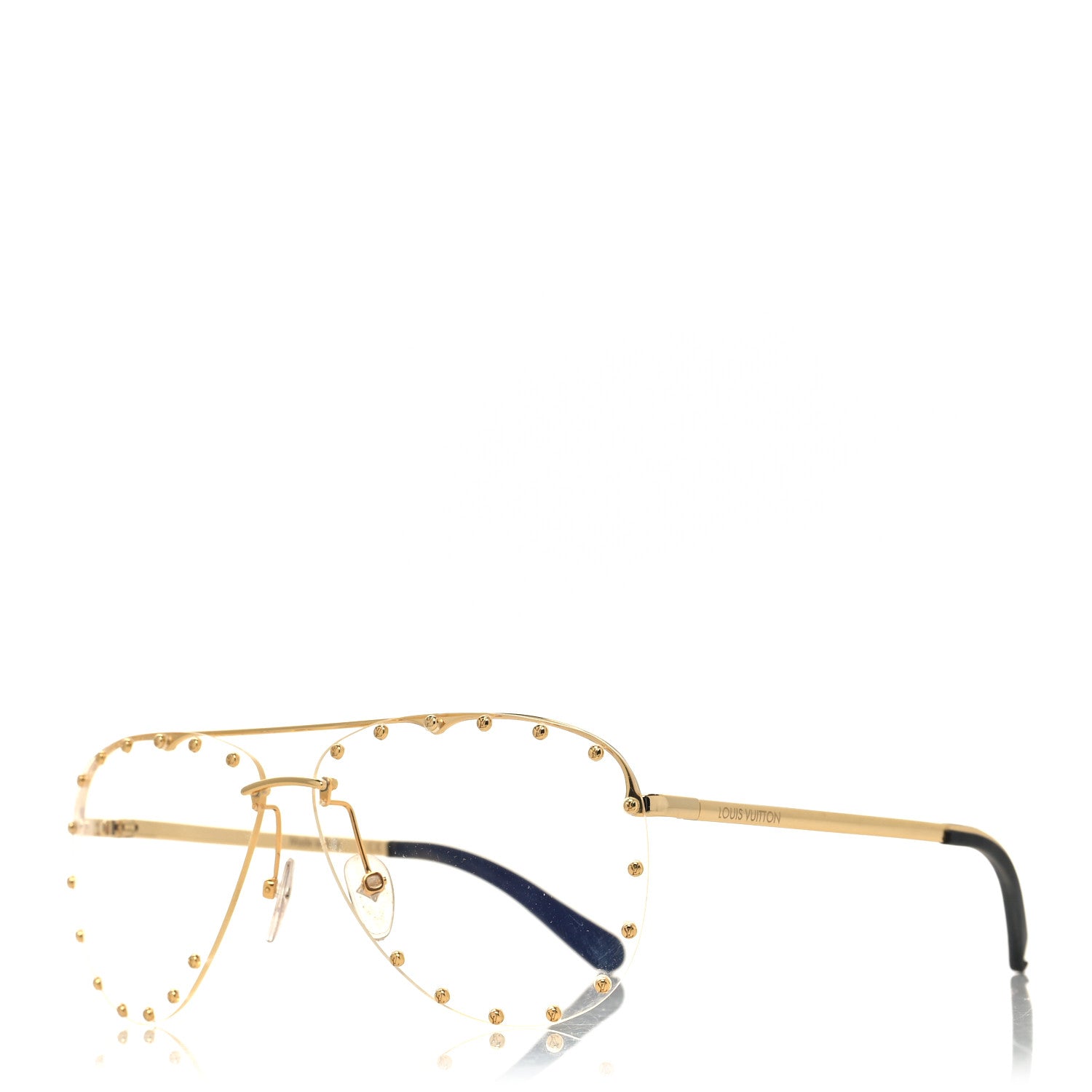 Louis Vuitton Metal The Party Aviator Anti Blue Light Sunglasses Z0997W Gold 1 of 7