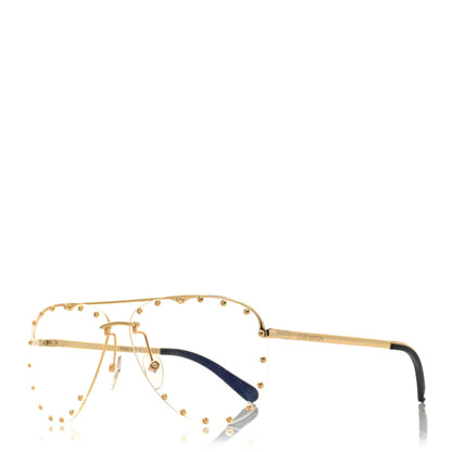 Louis Vuitton Metal The Party Aviator Anti Blue Light Sunglasses Z0997W Gold 1 of 7