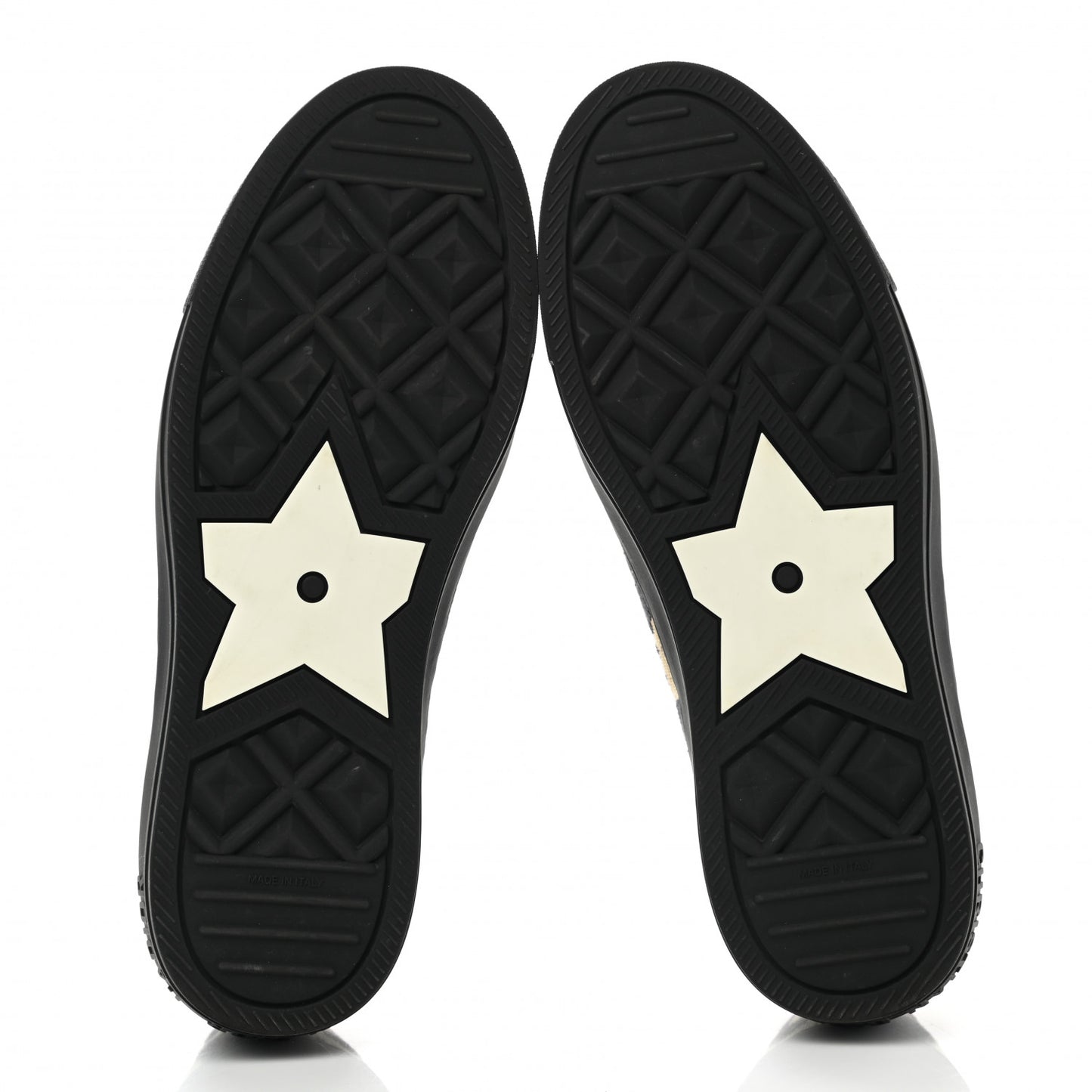 Cotton Mizza Embroidered Walk'N'Dior Low Top Sneakers 38 Natural Black