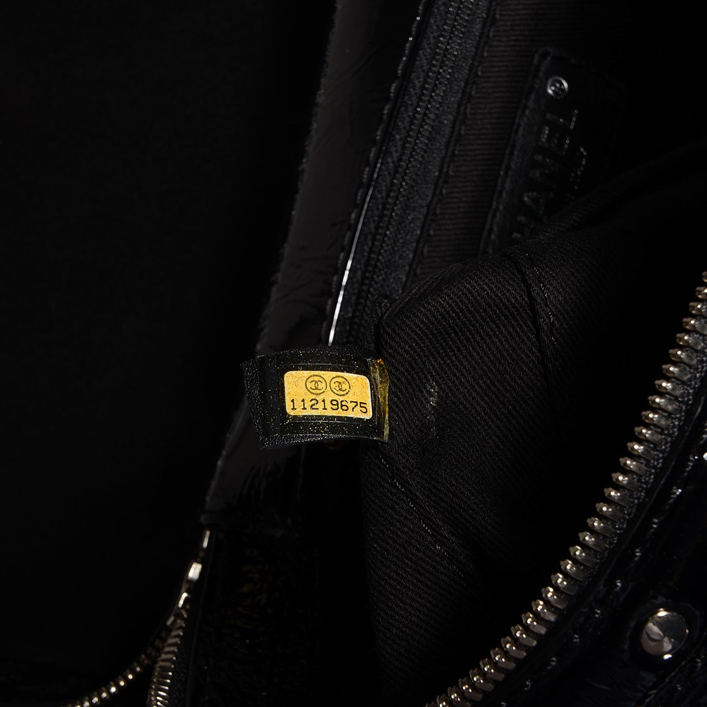 Distressed Patent Leather Studded Train Case Black
