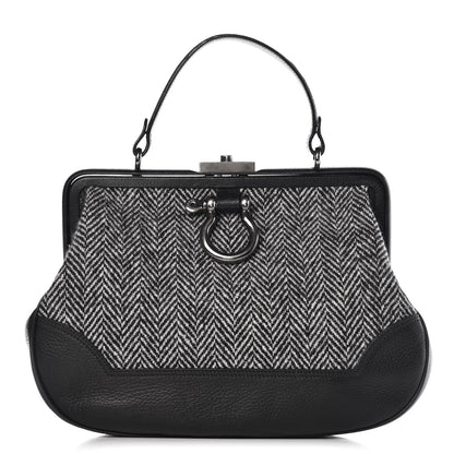 Burberry Tweed Frame Handbag Black 1 of 8