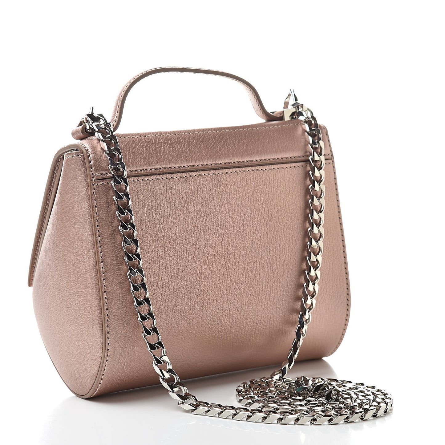 Metallic Calfskin Mini Pandora Box Chain Crossbody Bag