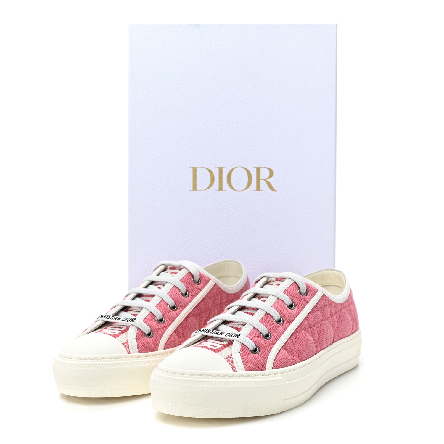 Christian Dior Canvas Walk 'N' Dior Low Top Sneakers 38 Taffy Pink 10 of 10