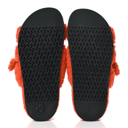 Hermes Woolskin Womens Chypre Sandals 39 Orange 5 of 8