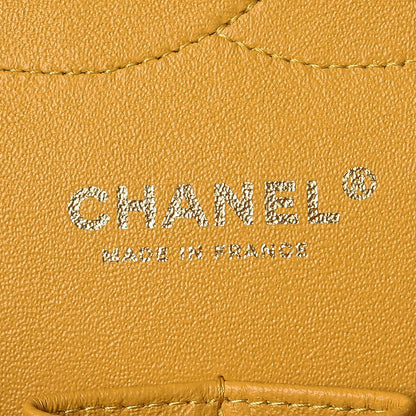 Chanel Lambskin Quilted Jumbo Double Flap Yellow 7 of 8