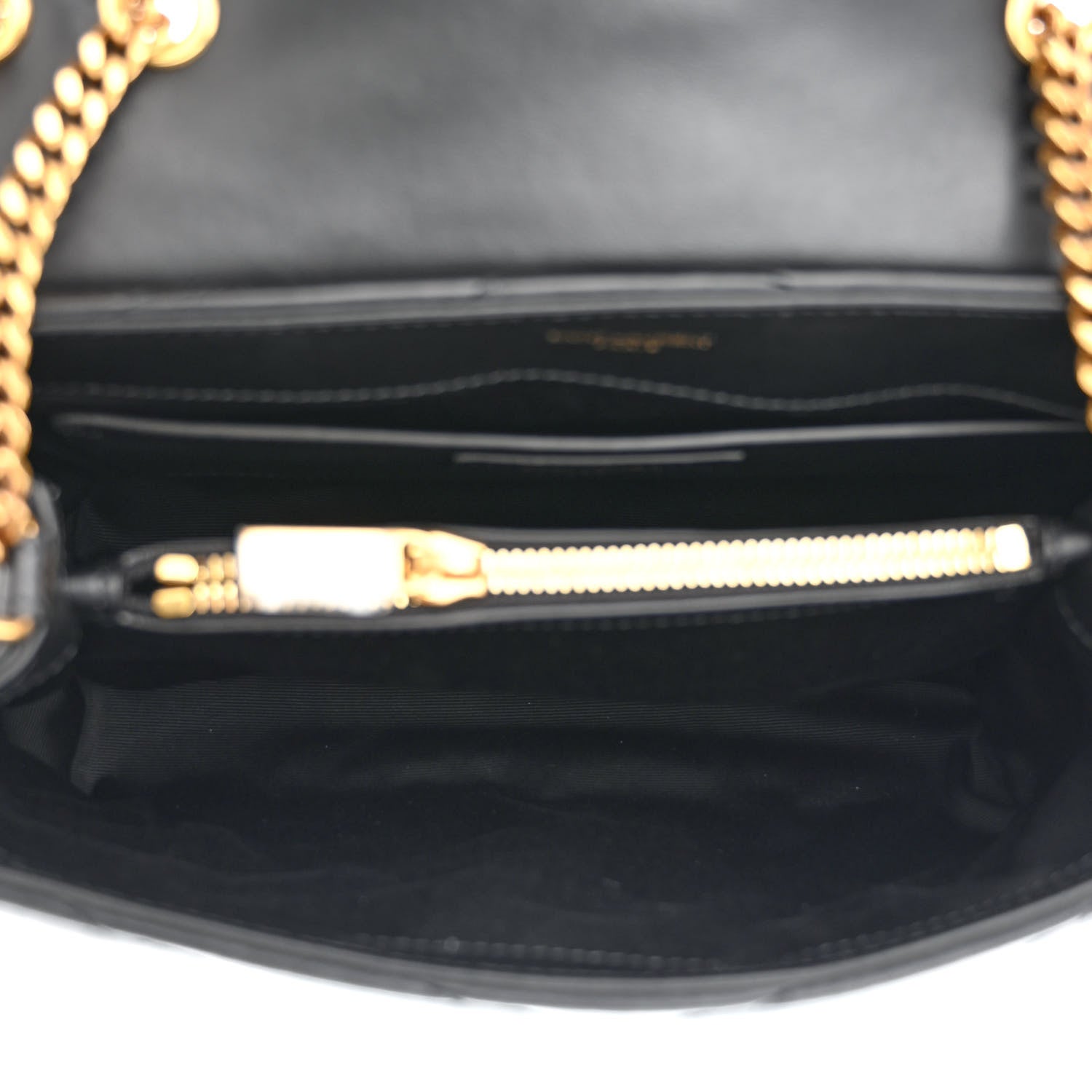 Saint Laurent Calfskin Y Quilted Monogram Small Loulou Chain Satchel Black 5 of 11
