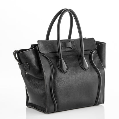 Celine Drummed Calfskin Mini Luggage Black 3 of 6