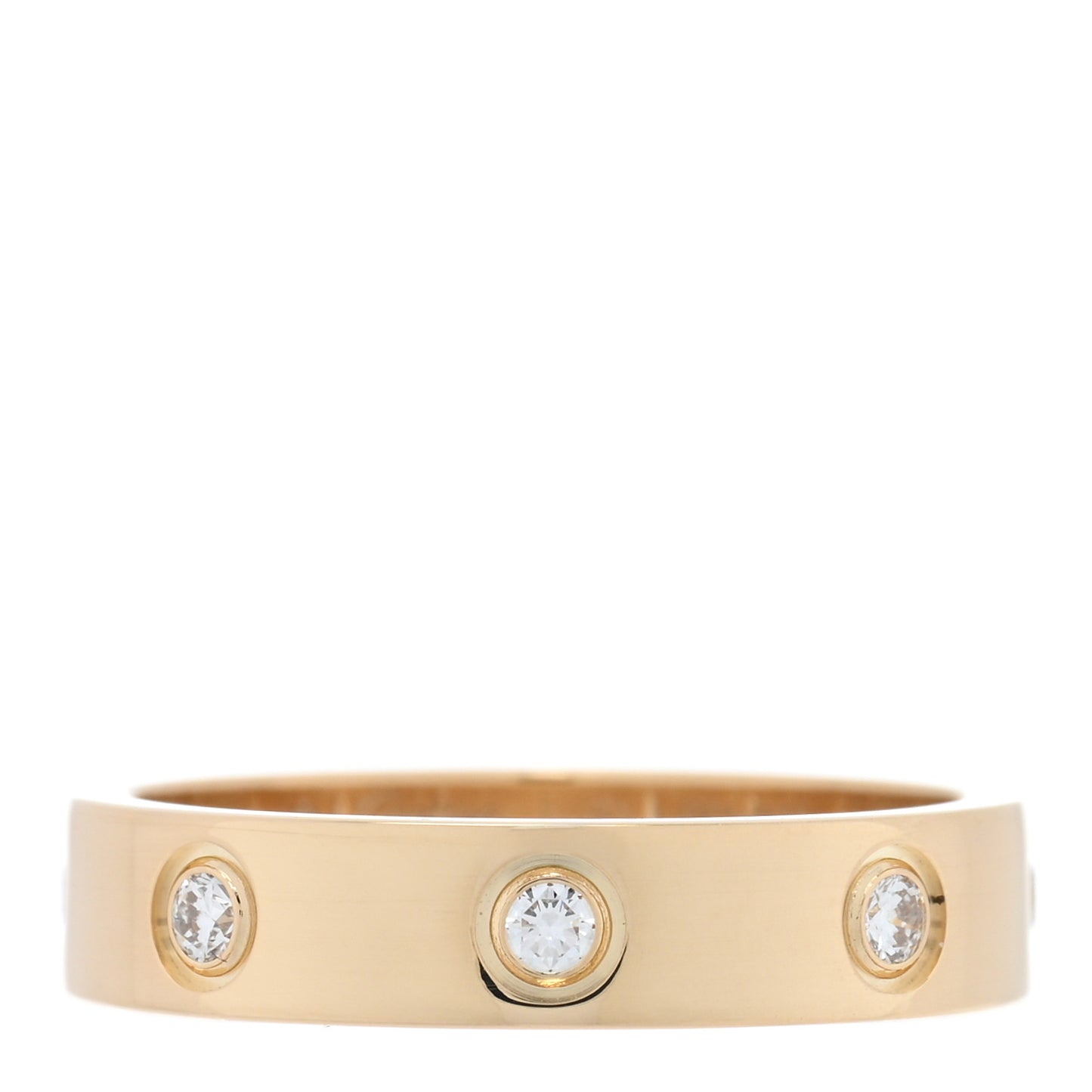 18K Yellow Gold 8 Diamond 4mm LOVE Wedding Band Ring 51 5.75